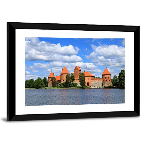 Trakai Island Castle In Lithuania Panoramic Canvas Wall Art-1 Piece-36" x 12"-Tiaracle