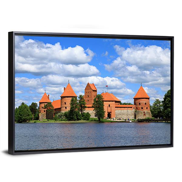 Trakai Island Castle In Lithuania Panoramic Canvas Wall Art-1 Piece-36" x 12"-Tiaracle