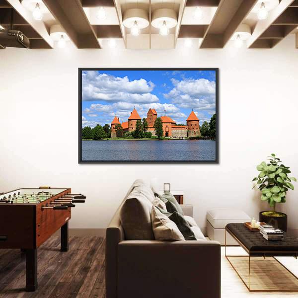Trakai Island Castle In Lithuania Panoramic Canvas Wall Art-1 Piece-36" x 12"-Tiaracle