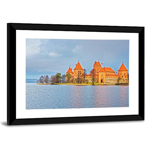 Trakai Island Castle Museum At Galve Lake Canvas Wall Art-3 Horizontal-Gallery Wrap-25" x 16"-Tiaracle