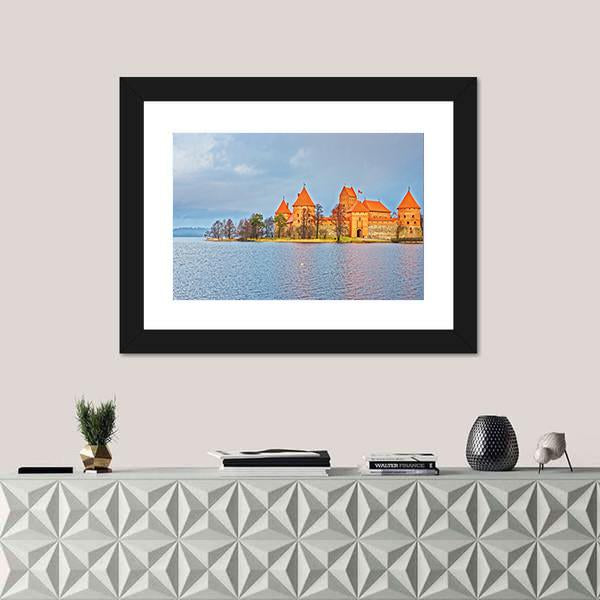 Trakai Island Castle Museum At Galve Lake Canvas Wall Art-3 Horizontal-Gallery Wrap-25" x 16"-Tiaracle