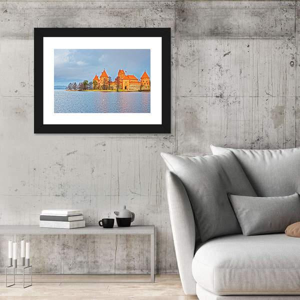 Trakai Island Castle Museum At Galve Lake Canvas Wall Art-3 Horizontal-Gallery Wrap-25" x 16"-Tiaracle