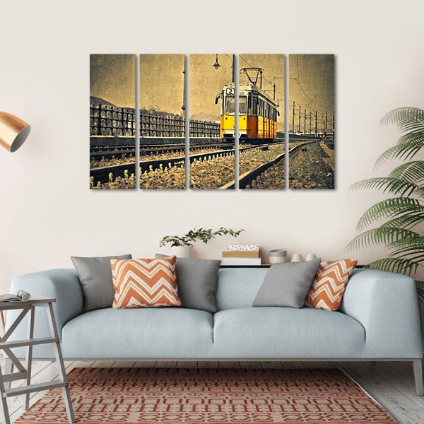 Tram Coming In Hungary Canvas Wall Art-5 Horizontal-Gallery Wrap-22" x 12"-Tiaracle