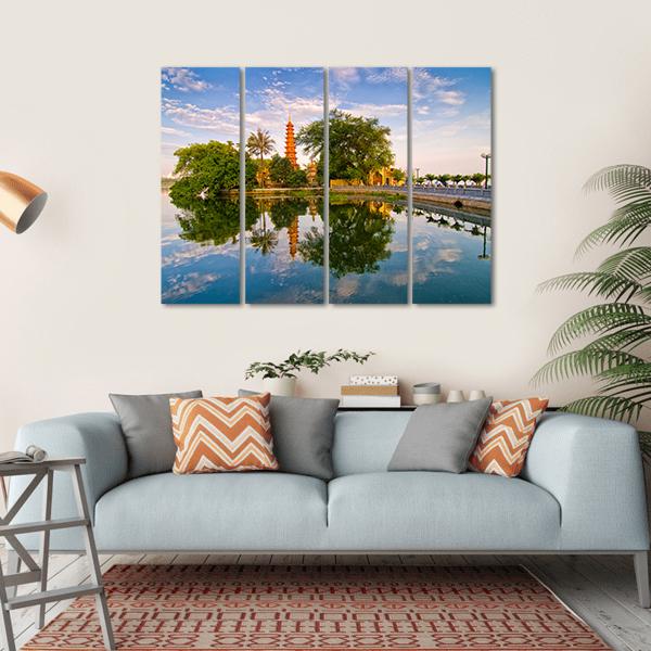 Tran Quoc Pagoda In Hanoi Canvas Wall Art-4 Horizontal-Gallery Wrap-34" x 24"-Tiaracle