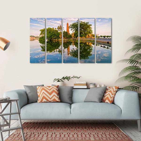 Tran Quoc Pagoda In Hanoi Canvas Wall Art-5 Horizontal-Gallery Wrap-22" x 12"-Tiaracle