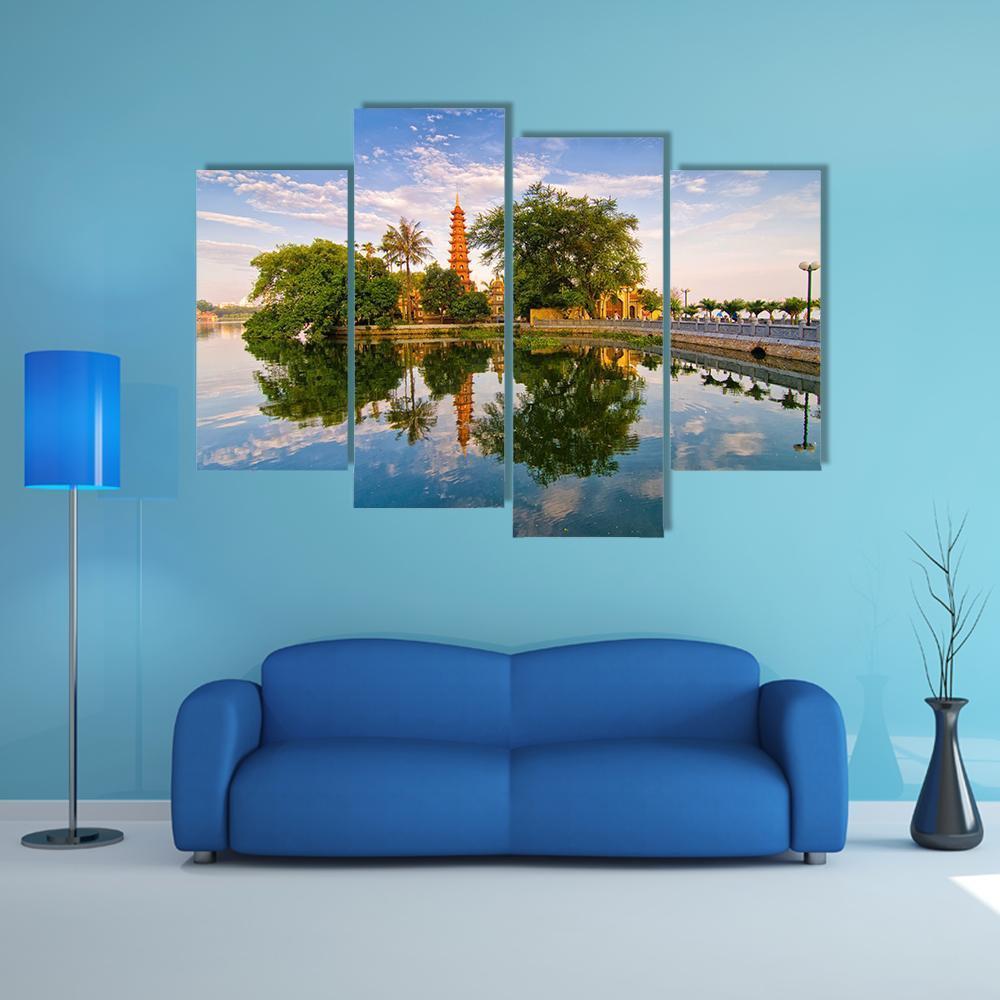 Tran Quoc Pagoda In Hanoi Canvas Wall Art-4 Pop-Gallery Wrap-50" x 32"-Tiaracle