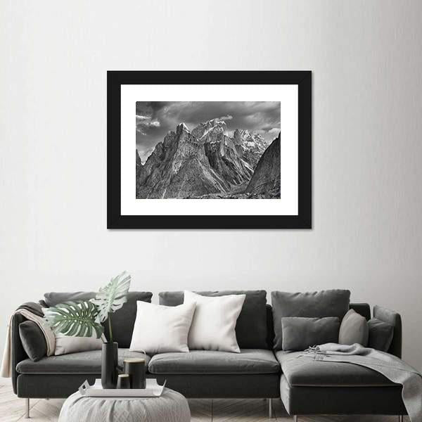 Trango Towers After The Storm Canvas Wall Art-1 Piece-Framed Print-20" x 16"-Tiaracle