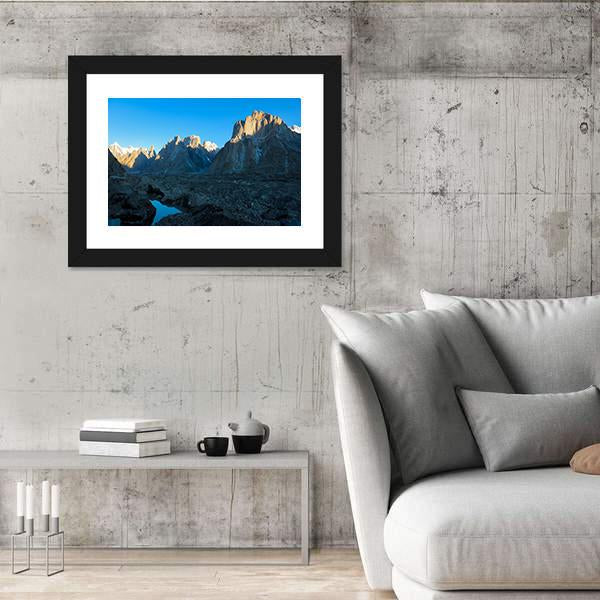 Trango Towers And Baltoro Glacier In Karakorum Pakistan Canvas Wall Art-3 Horizontal-Gallery Wrap-25" x 16"-Tiaracle