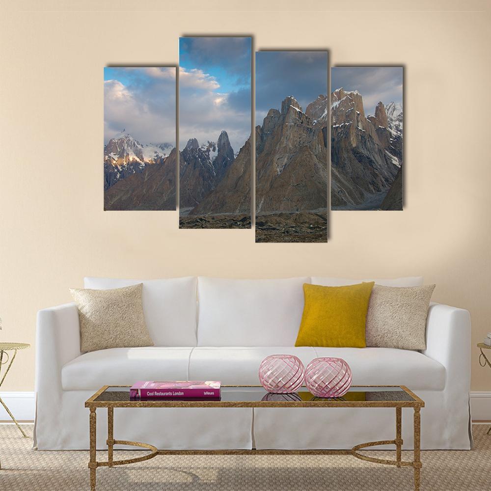 Trango Towers Granite Walls Canvas Wall Art-4 Pop-Gallery Wrap-50" x 32"-Tiaracle
