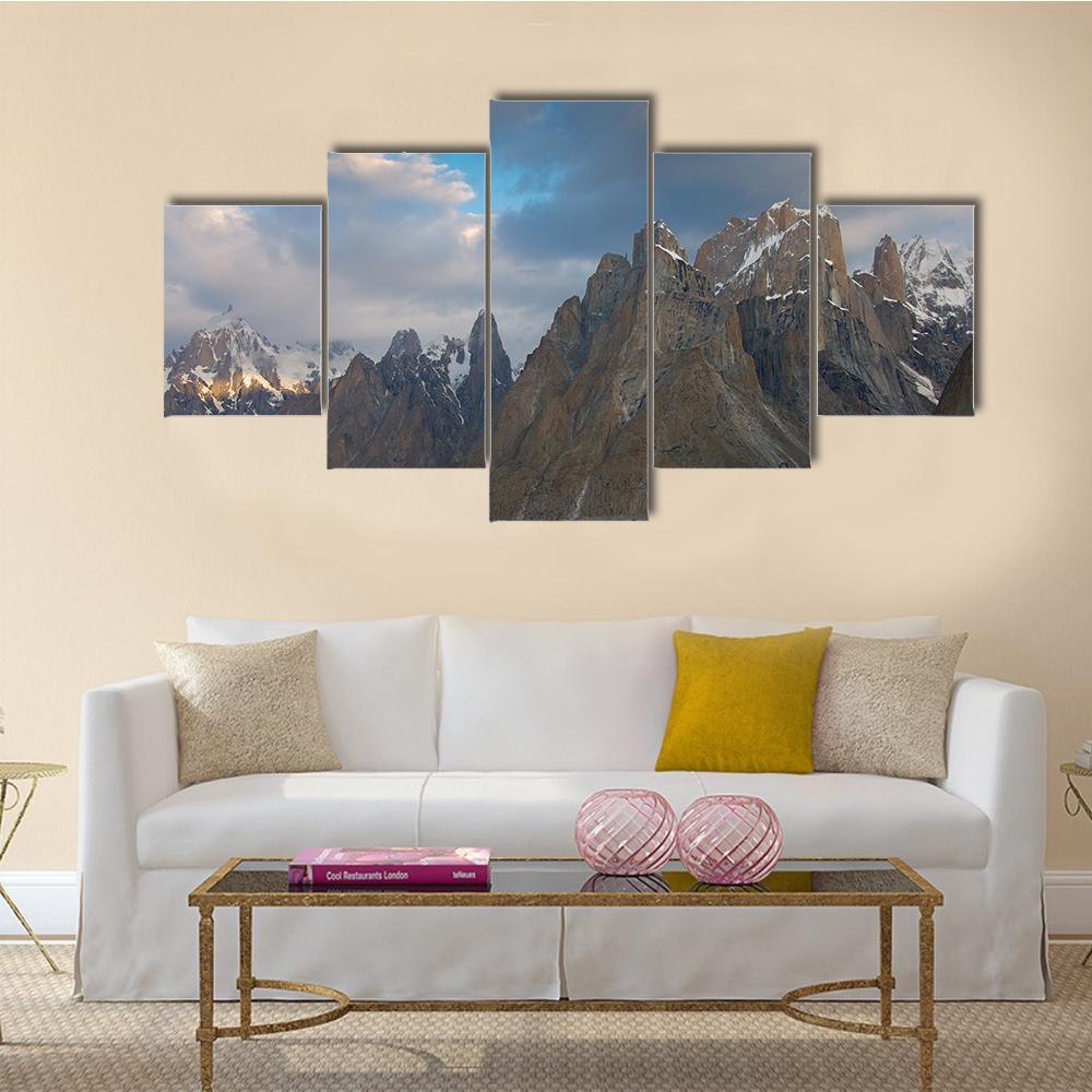 Trango Towers Granite Walls Canvas Wall Art-5 Star-Gallery Wrap-62" x 32"-Tiaracle