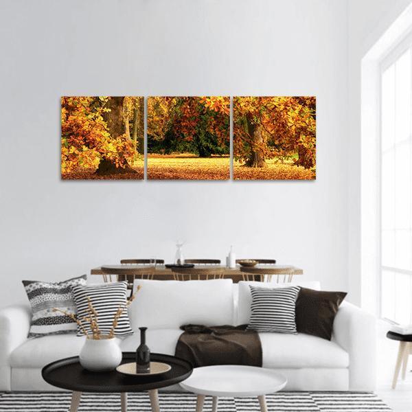 Tranquil Autumn Scenery Panoramic Canvas Wall Art-1 Piece-36" x 12"-Tiaracle