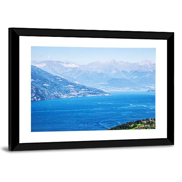 Tranquil Como Lake And Alps In Italy Canvas Wall Art-3 Horizontal-Gallery Wrap-25" x 16"-Tiaracle