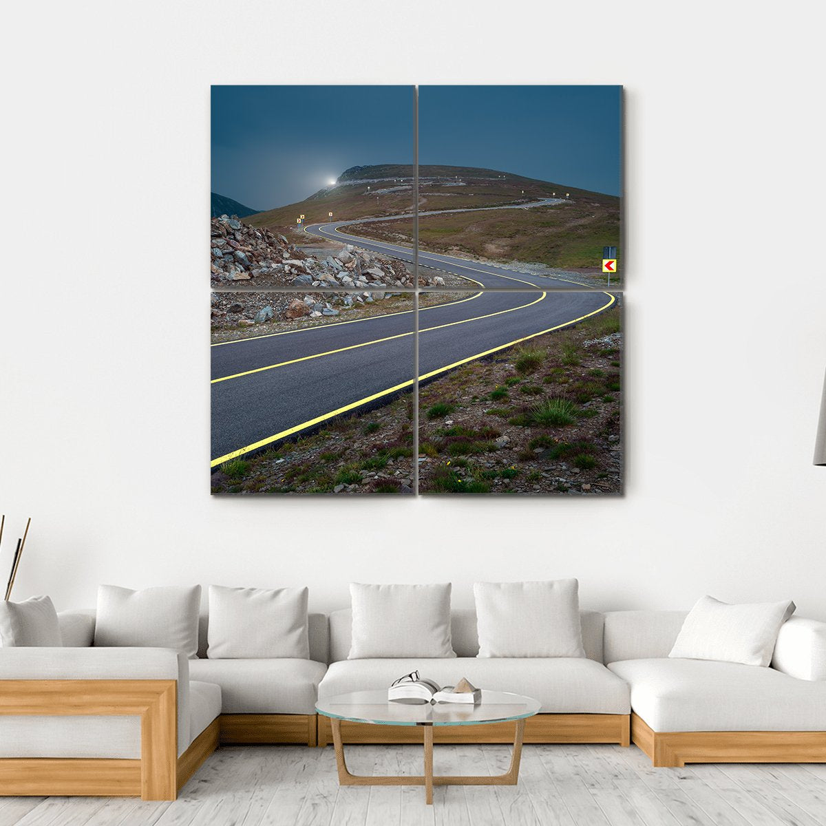 Transalpina Road At Dusk In Romania Canvas Wall Art-4 Square-Gallery Wrap-17" x 17"-Tiaracle