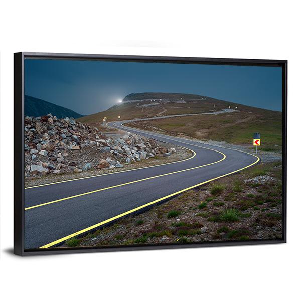 Transalpina Road At Dusk In Romania Canvas Wall Art-3 Horizontal-Gallery Wrap-25" x 16"-Tiaracle