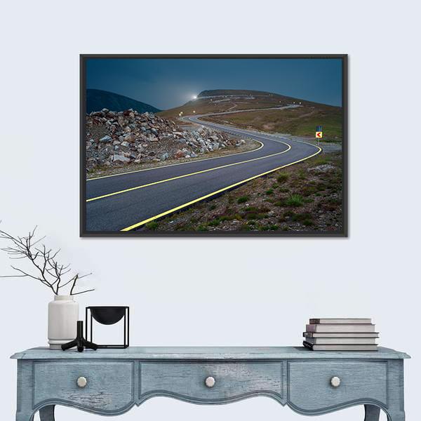 Transalpina Road At Dusk In Romania Canvas Wall Art-3 Horizontal-Gallery Wrap-25" x 16"-Tiaracle