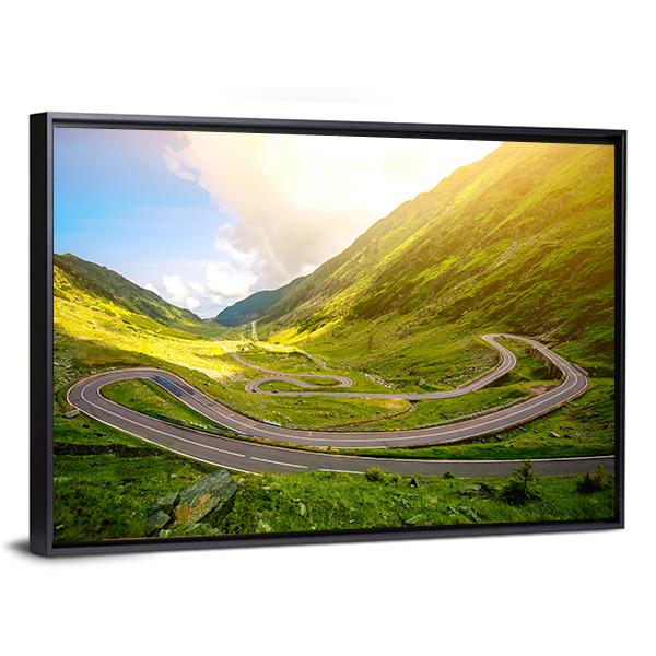 Transfagarasan Winding Road Canvas Wall Art-3 Horizontal-Gallery Wrap-25" x 16"-Tiaracle