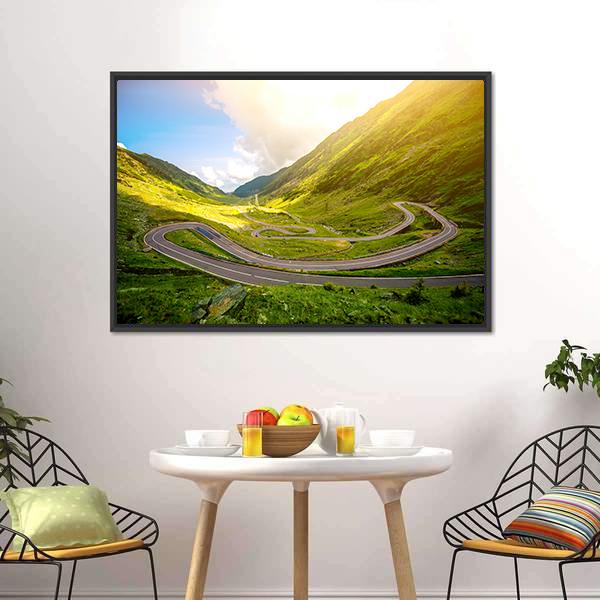 Transfagarasan Winding Road Canvas Wall Art-3 Horizontal-Gallery Wrap-25" x 16"-Tiaracle