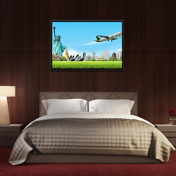 Travel The World Concept Canvas Wall Art-3 Horizontal-Gallery Wrap-25" x 16"-Tiaracle