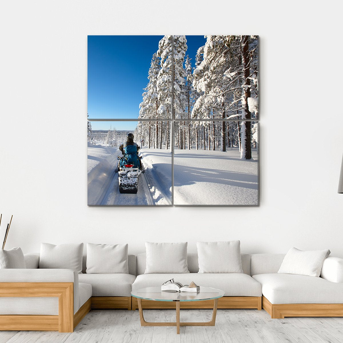 Traveling In Finnish Lapland Canvas Wall Art-4 Square-Gallery Wrap-17" x 17"-Tiaracle
