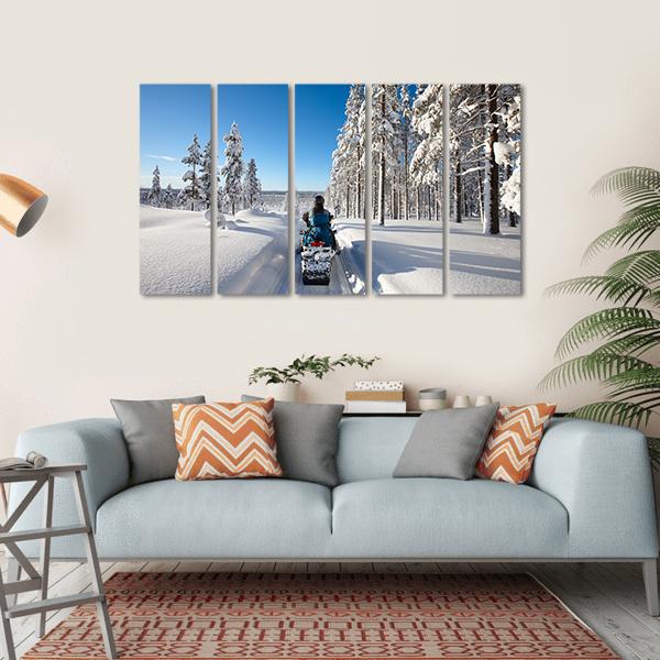 Traveling In Finnish Lapland Canvas Wall Art-5 Horizontal-Gallery Wrap-22" x 12"-Tiaracle