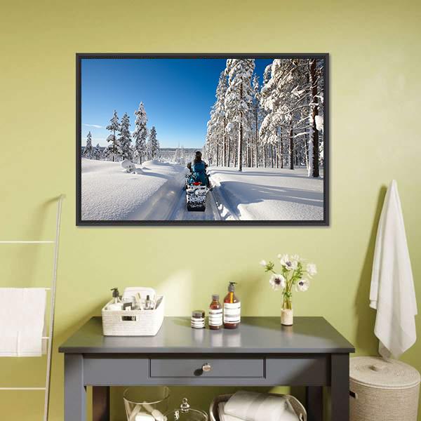 Traveling In Finnish Lapland Canvas Wall Art-3 Horizontal-Gallery Wrap-25" x 16"-Tiaracle