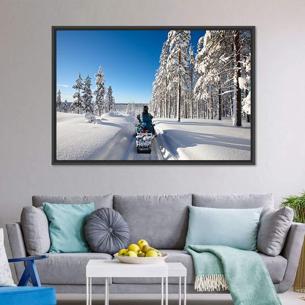 Traveling In Finnish Lapland Canvas Wall Art-3 Horizontal-Gallery Wrap-25&quot; x 16&quot;-Tiaracle