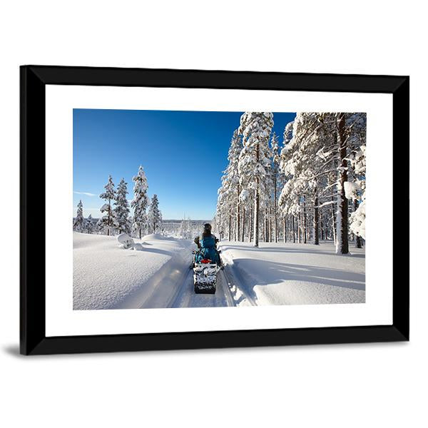 Traveling In Finnish Lapland Canvas Wall Art-1 Piece-Framed Print-20&quot; x 16&quot;-Tiaracle