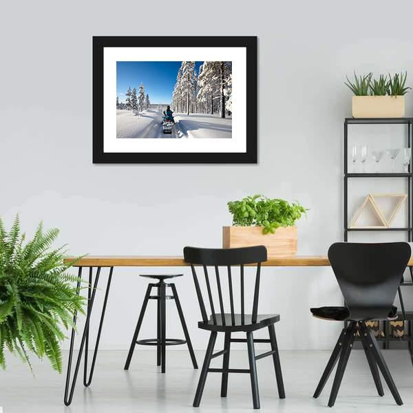 Traveling In Finnish Lapland Canvas Wall Art-3 Horizontal-Gallery Wrap-25" x 16"-Tiaracle