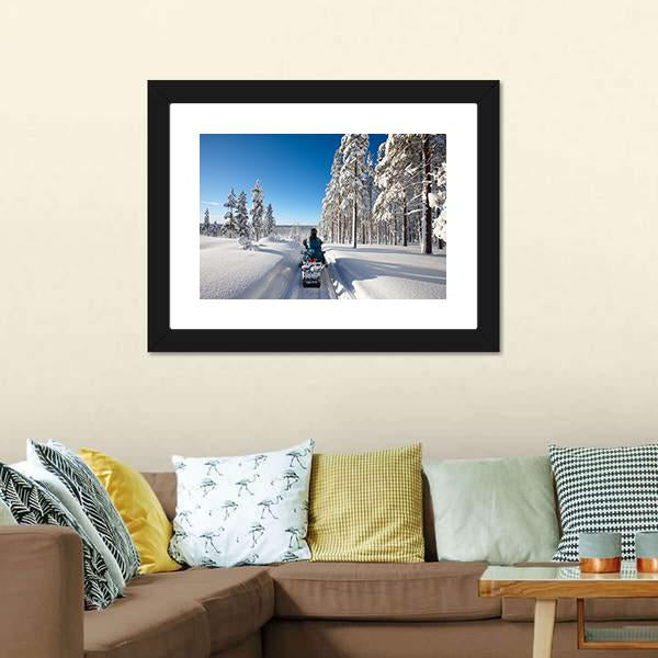 Traveling In Finnish Lapland Canvas Wall Art-3 Horizontal-Gallery Wrap-25&quot; x 16&quot;-Tiaracle