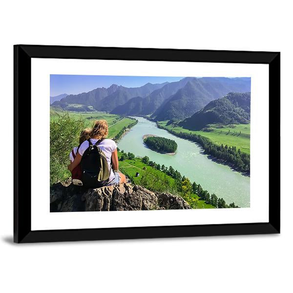 Traveling In The Mountains And River Canvas Wall Art-3 Horizontal-Gallery Wrap-25" x 16"-Tiaracle