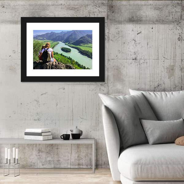 Traveling In The Mountains And River Canvas Wall Art-3 Horizontal-Gallery Wrap-25" x 16"-Tiaracle