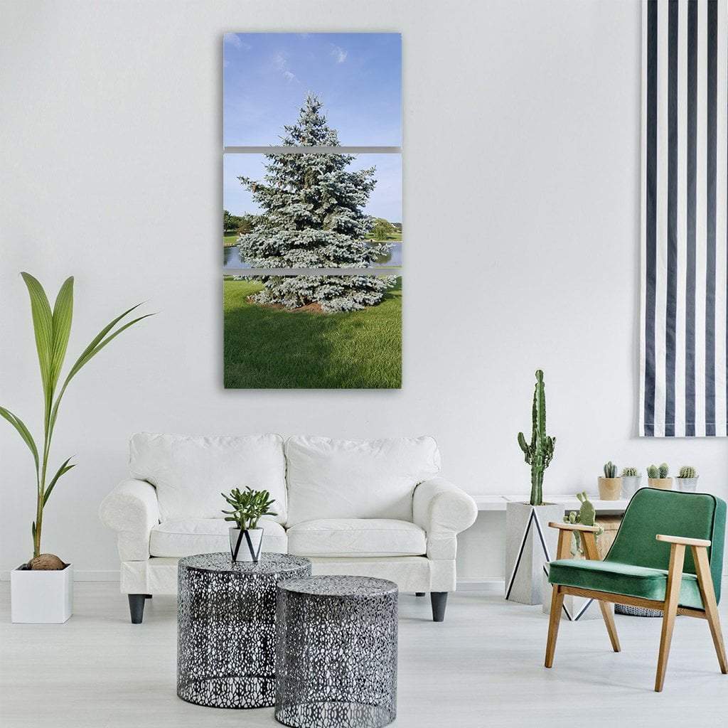 Tree In Summer Vertical Canvas Wall Art-3 Vertical-Gallery Wrap-12" x 25"-Tiaracle