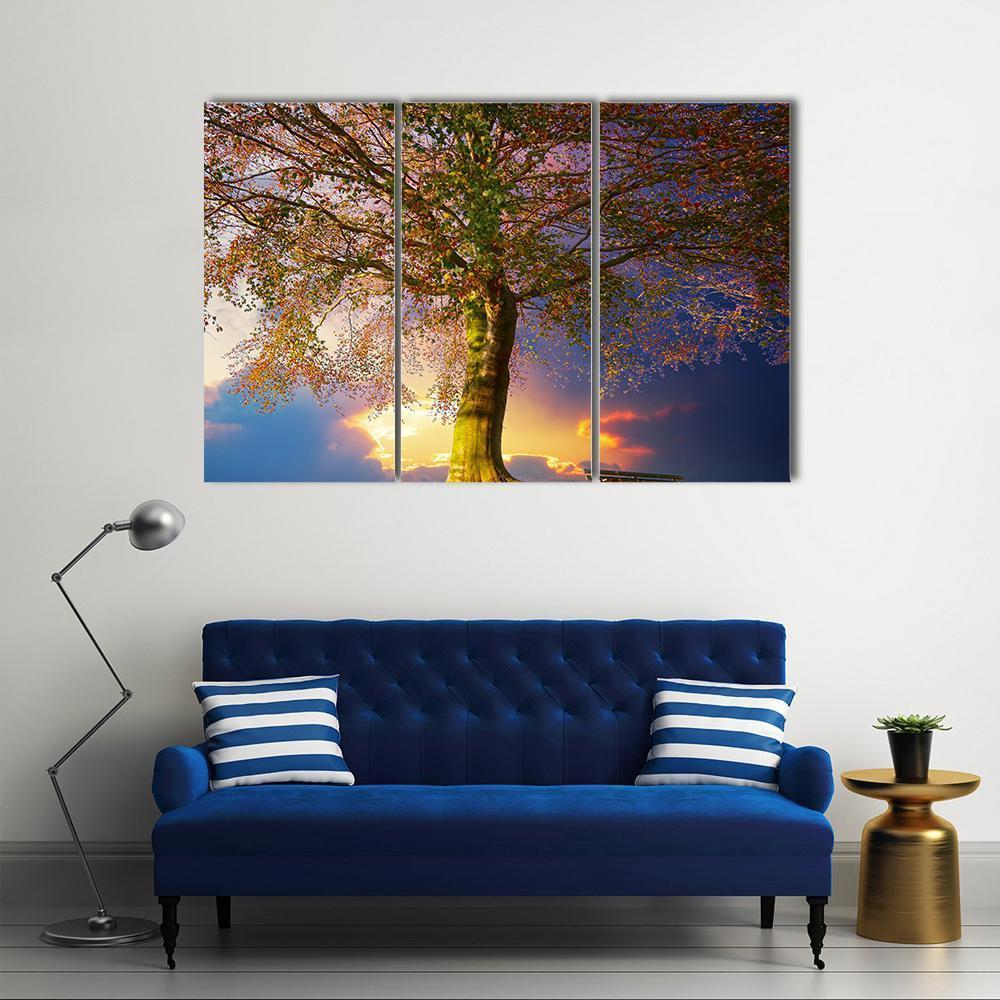 Tree In The Park Canvas Wall Art-5 Pop-Gallery Wrap-47" x 32"-Tiaracle