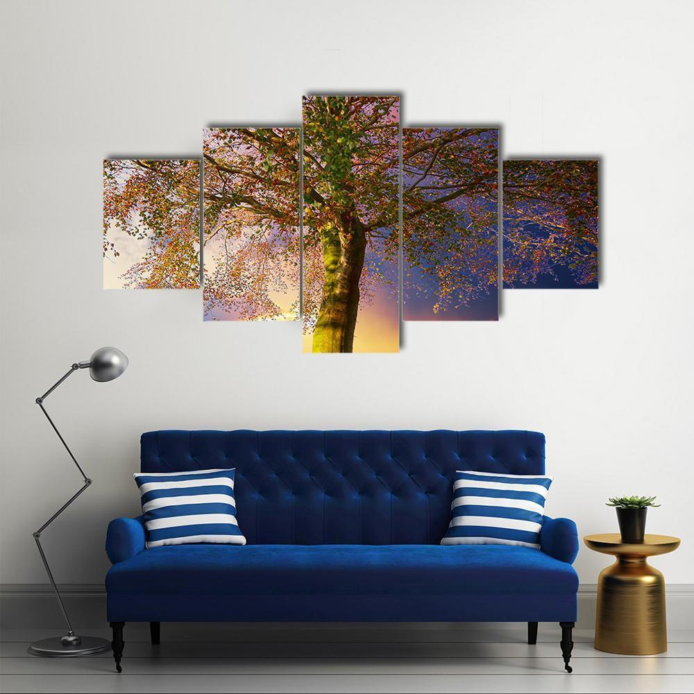 Tree In The Park Canvas Wall Art-5 Star-Gallery Wrap-62" x 32"-Tiaracle