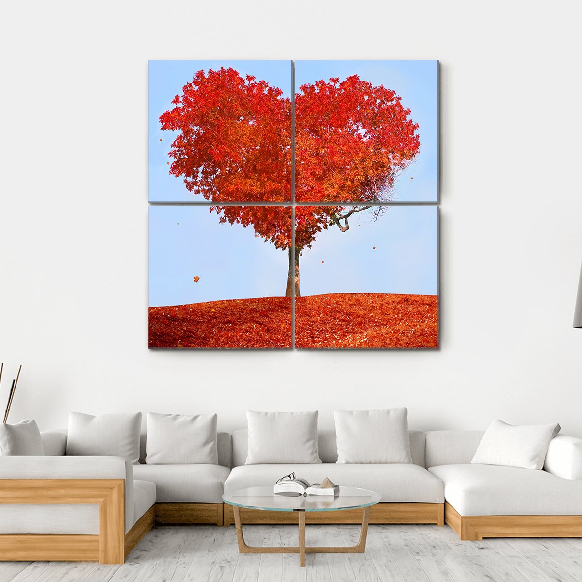 Tree Of Love Canvas Wall Art-4 Square-Gallery Wrap-17" x 17"-Tiaracle