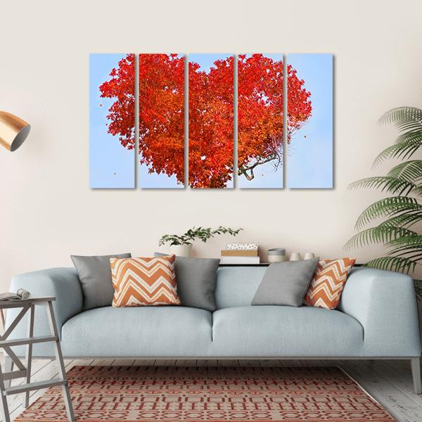 Tree Of Love Canvas Wall Art-5 Horizontal-Gallery Wrap-22" x 12"-Tiaracle