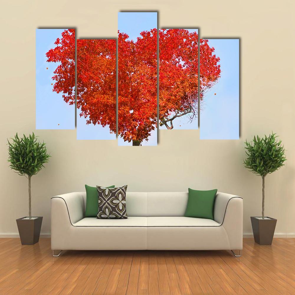 Tree Of Love Canvas Wall Art-5 Pop-Gallery Wrap-32" x 21"-Tiaracle