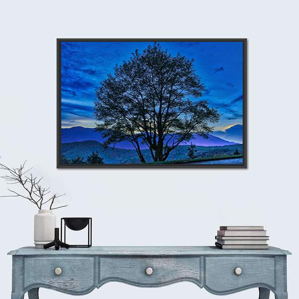 Tree On The Blue Ridge Parkway Canvas Wall Art-3 Horizontal-Gallery Wrap-25" x 16"-Tiaracle