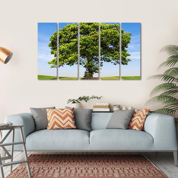 Tree On The Hill Canvas Wall Art-5 Horizontal-Gallery Wrap-22" x 12"-Tiaracle