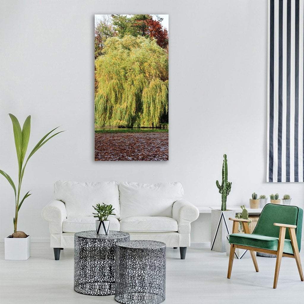 Tree Pasture In Weeping Willow Park Vertical Canvas Wall Art-1 Vertical-Gallery Wrap-12" x 24"-Tiaracle