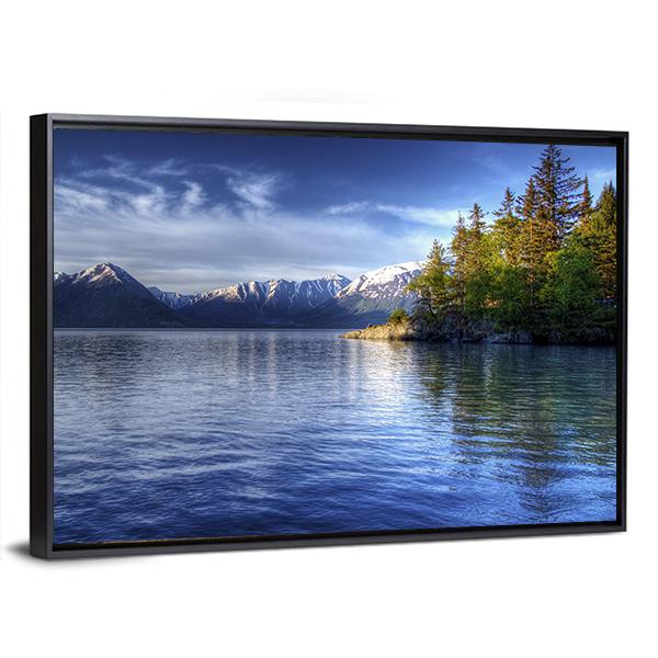 Tree Reflections In Water Of Turnagain Arm Canvas Wall Art-3 Horizontal-Gallery Wrap-25" x 16"-Tiaracle