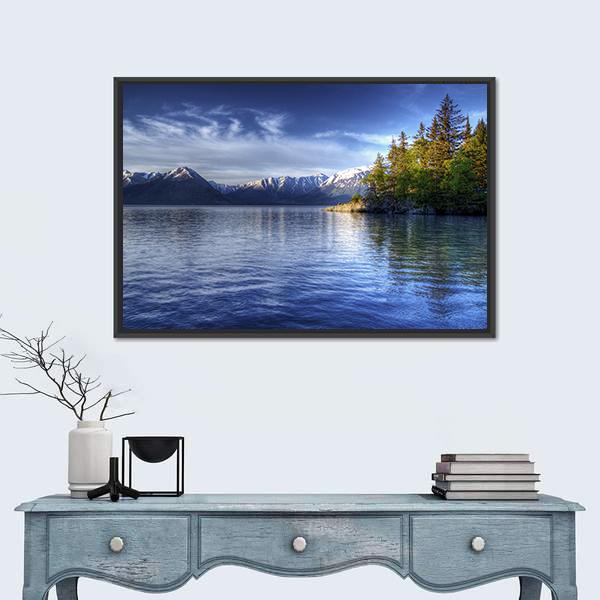 Tree Reflections In Water Of Turnagain Arm Canvas Wall Art-3 Horizontal-Gallery Wrap-25" x 16"-Tiaracle