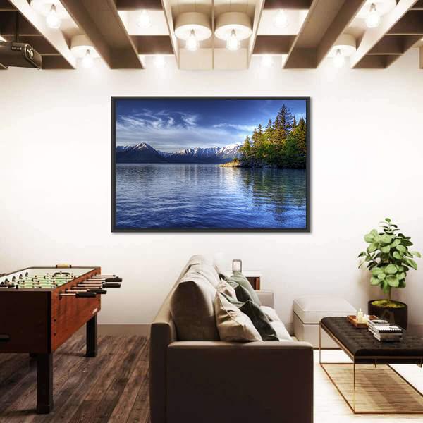Tree Reflections In Water Of Turnagain Arm Canvas Wall Art-3 Horizontal-Gallery Wrap-25" x 16"-Tiaracle