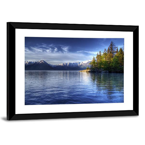 Tree Reflections In Water Of Turnagain Arm Canvas Wall Art-3 Horizontal-Gallery Wrap-25" x 16"-Tiaracle