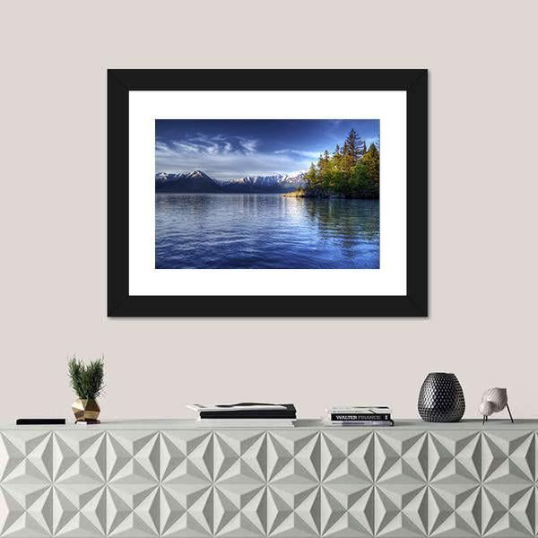Tree Reflections In Water Of Turnagain Arm Canvas Wall Art-3 Horizontal-Gallery Wrap-25" x 16"-Tiaracle