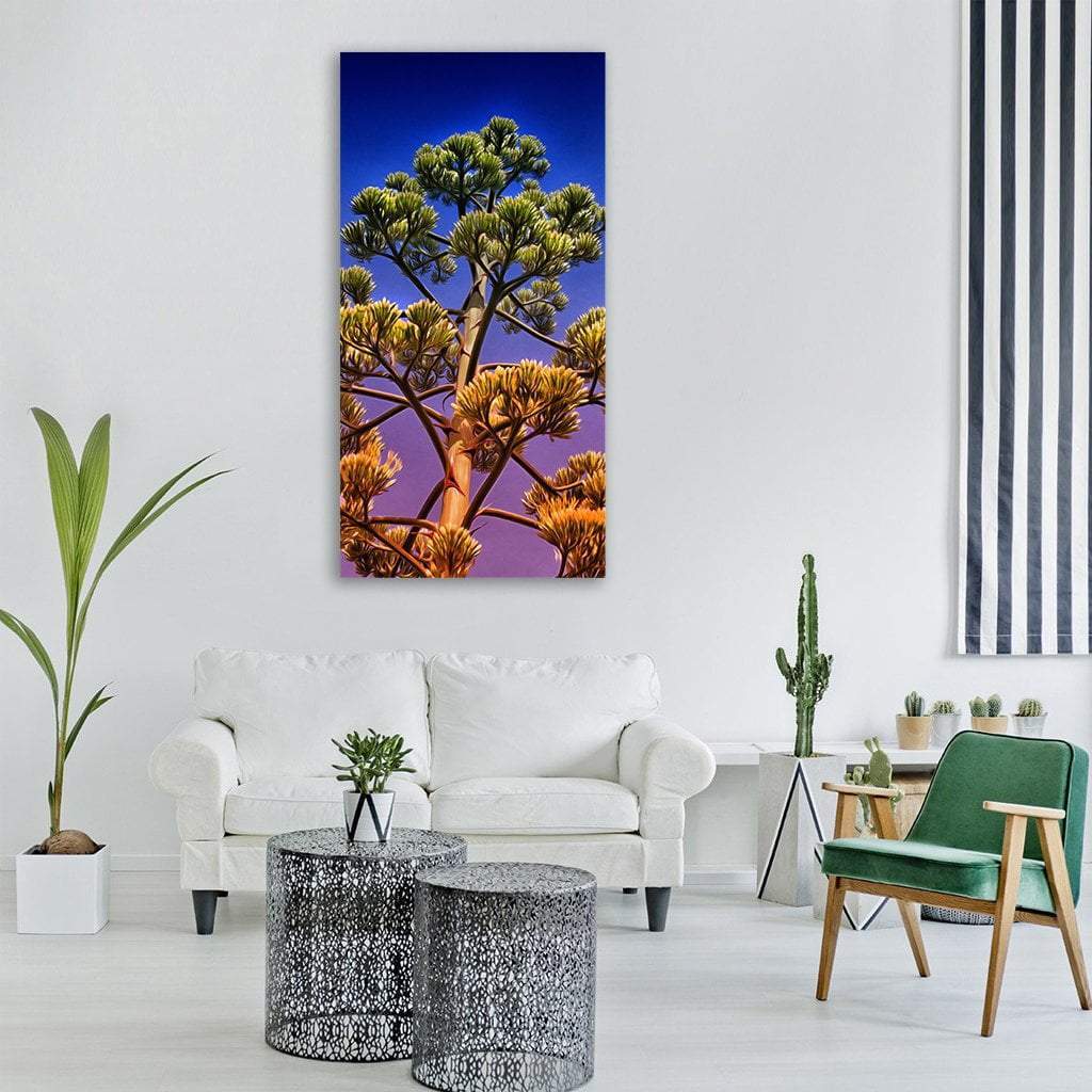 Tree Under Blue Sky Vertical Canvas Wall Art-1 Vertical-Gallery Wrap-12" x 24"-Tiaracle