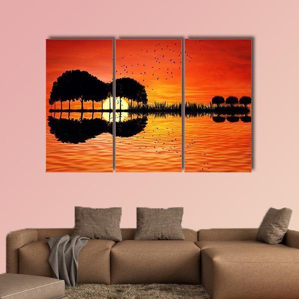 Trees Arranged In A Shape Of A Guitar Canvas Wall Art-3 Horizontal-Gallery Wrap-37" x 24"-Tiaracle