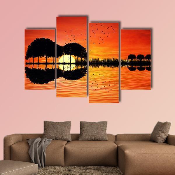 Trees Arranged In A Shape Of A Guitar Canvas Wall Art-4 Pop-Gallery Wrap-50" x 32"-Tiaracle
