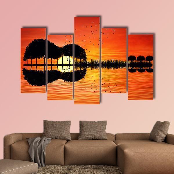 Trees Arranged In A Shape Of A Guitar Canvas Wall Art-5 Pop-Gallery Wrap-47" x 32"-Tiaracle