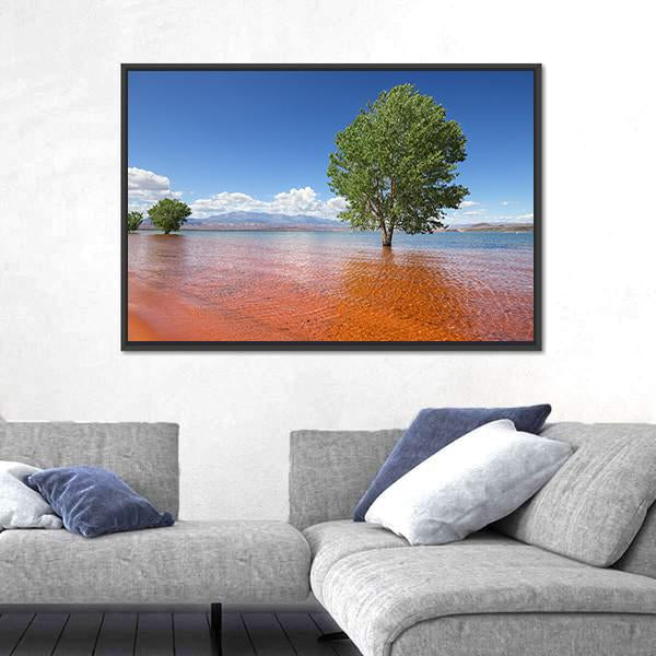 Trees In The Water Sand Hollow State Park Canvas Wall Art-1 Piece-Floating Frame-24" x 16"-Tiaracle